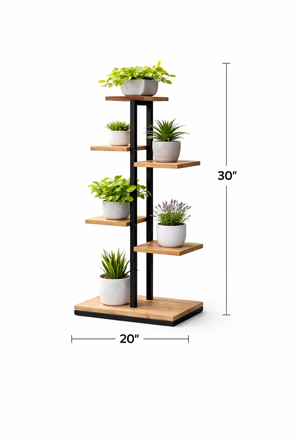 Shelf, Rustic Brown Wood with Black Metal Frame