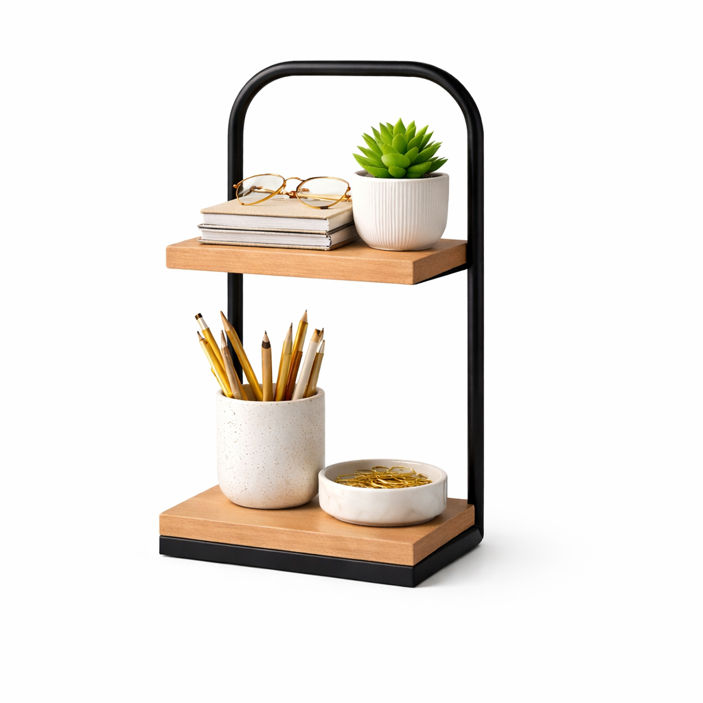 2-Tier Wooden Storage Shelf