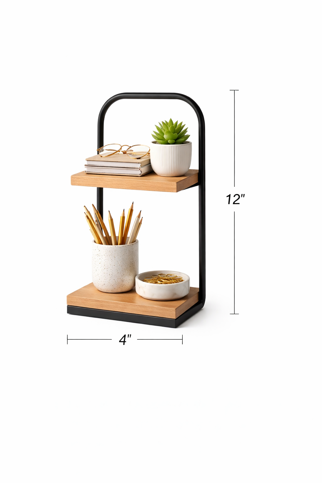 2-Tier Wooden Storage Shelf