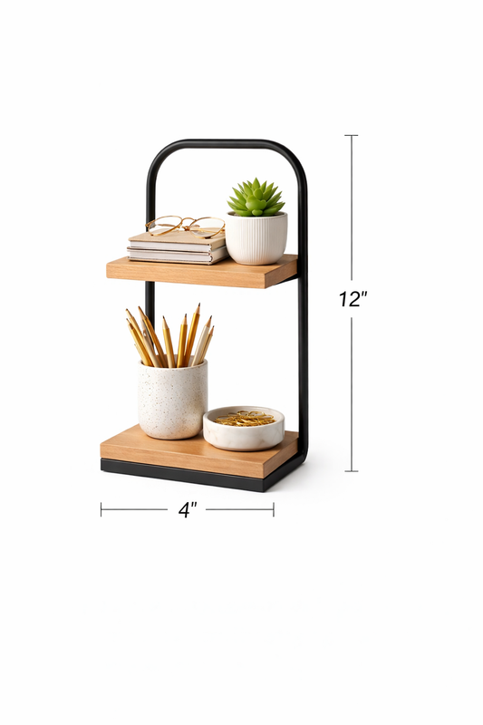 2-Tier Wooden Storage Shelf