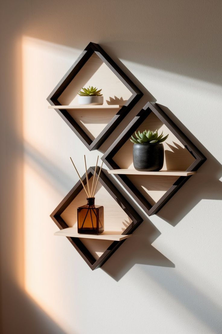 Shelf, Rustic Brown Wood with Black Frame