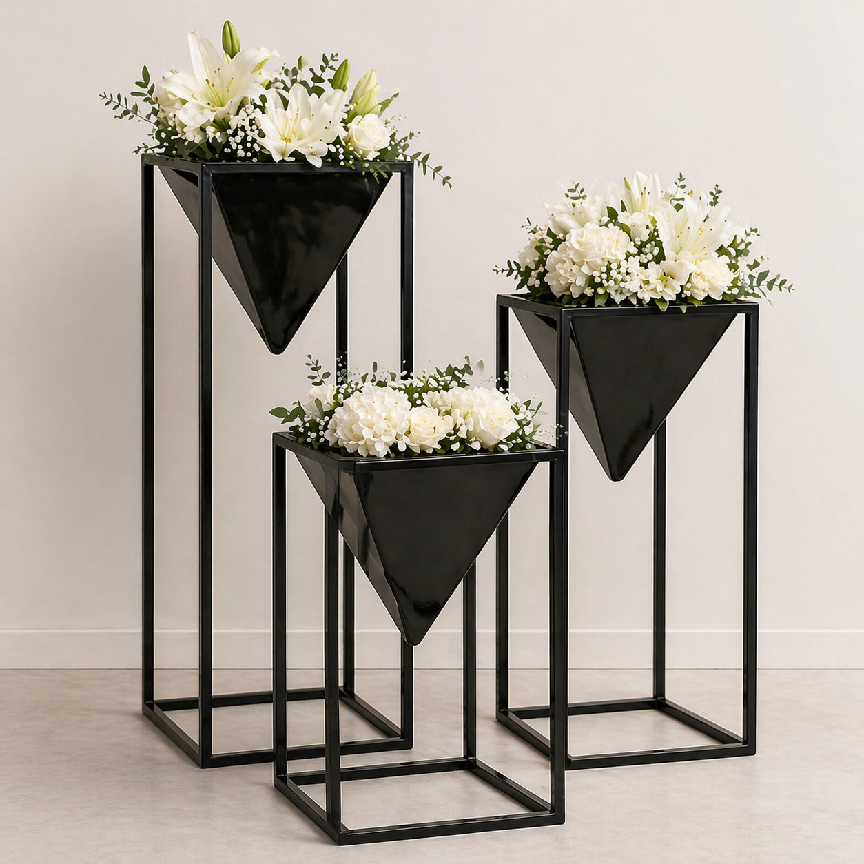 Flower pot stand full black