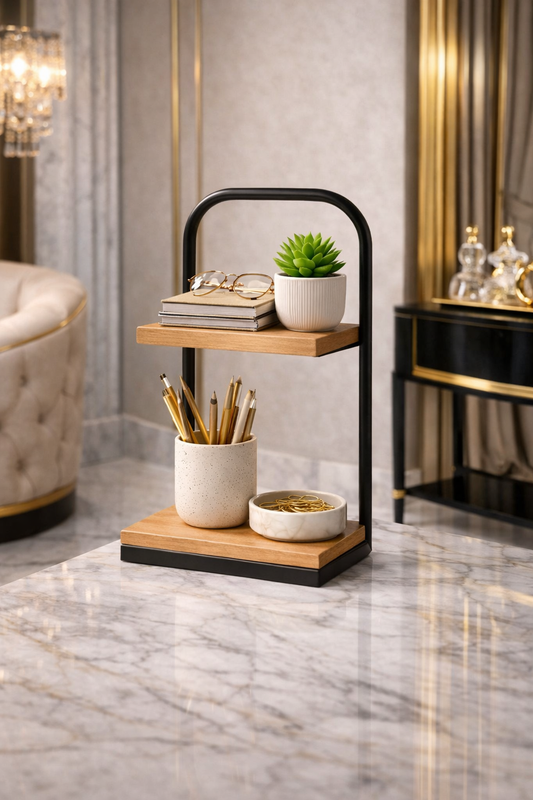 2-Tier Wooden Storage Shelf