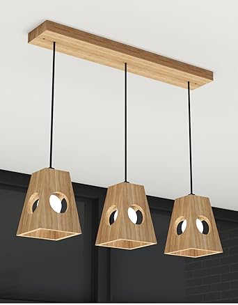 Wooden Ceiling Lamp for Dining Hall Wooden Hanging Lamp Pendant Lights for Living Room,