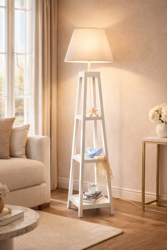 Wooden White Luxury Lamp