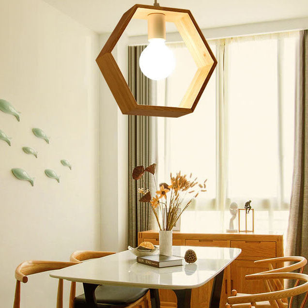 Wooden Ceiling Lamp for Dining Hall Wooden Hanging Lamp