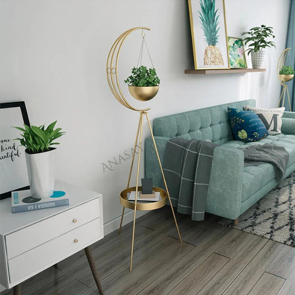 Modern Metal Moon Flower Stands