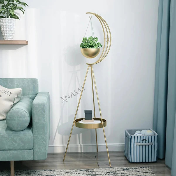 Modern Metal Moon Flower Stands