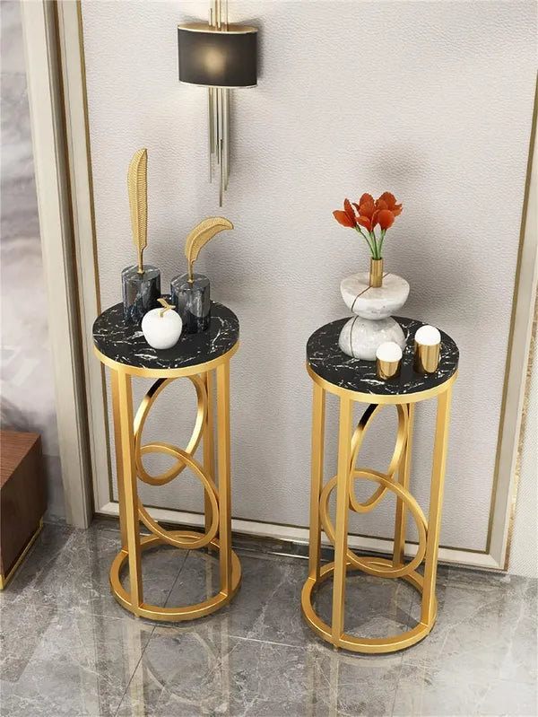 Modern Wooden flower and lamp Table