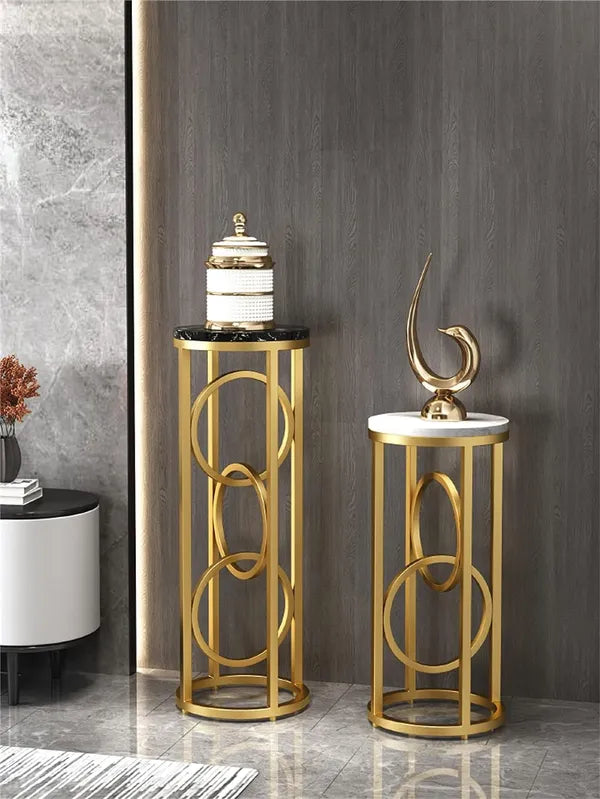 Modern Wooden flower and lamp Table