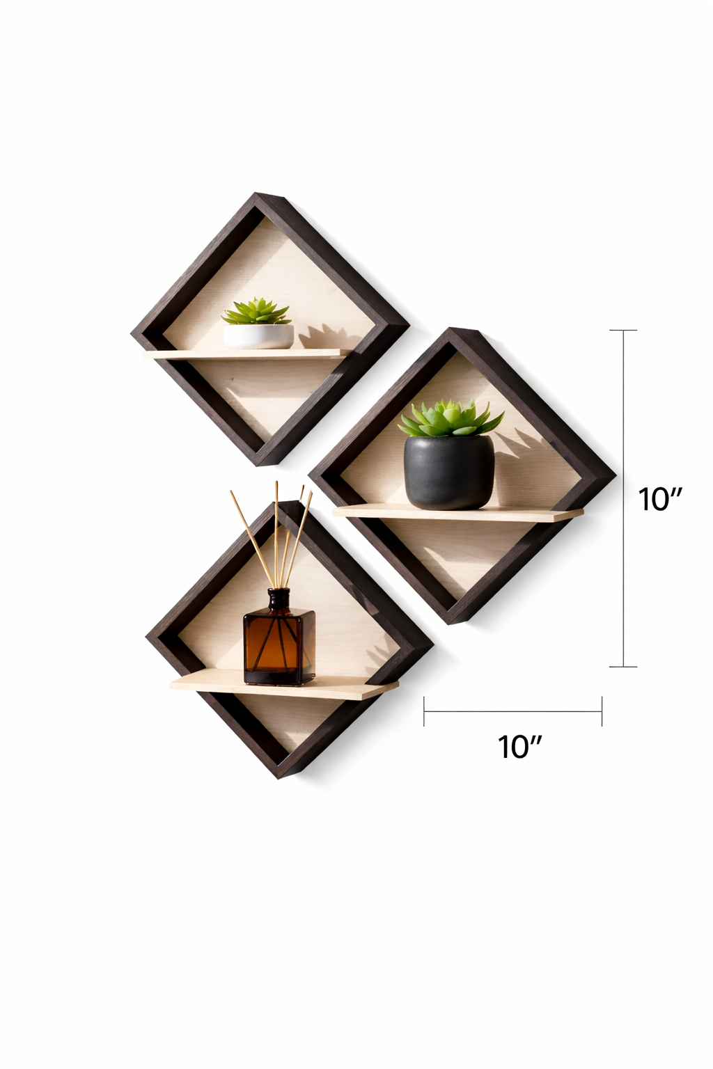 Shelf, Rustic Brown Wood with Black Frame