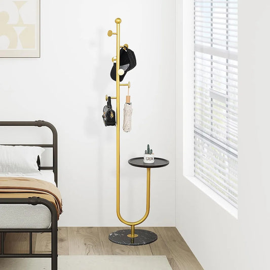 Westons Craft 6 Hooks, Heavy Duty Marble Base Corner Coat Stand