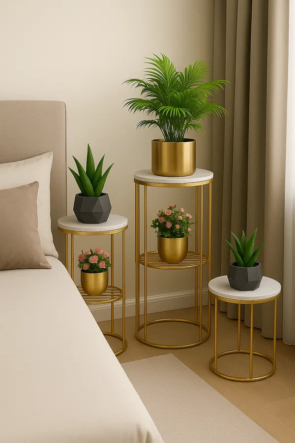 Modern Wooden flower pot Table