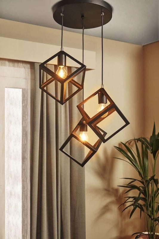 3in1 Base Square Cube Hanging Lamp Square Cube Hanging Lamp,