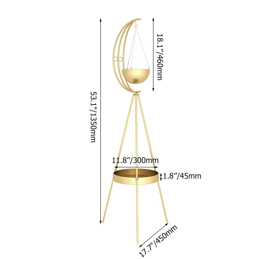 Modern Metal Moon Flower Stands
